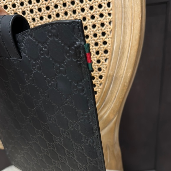 Gucci Black Embossed Leather IPad Case - Picture 3 of 10